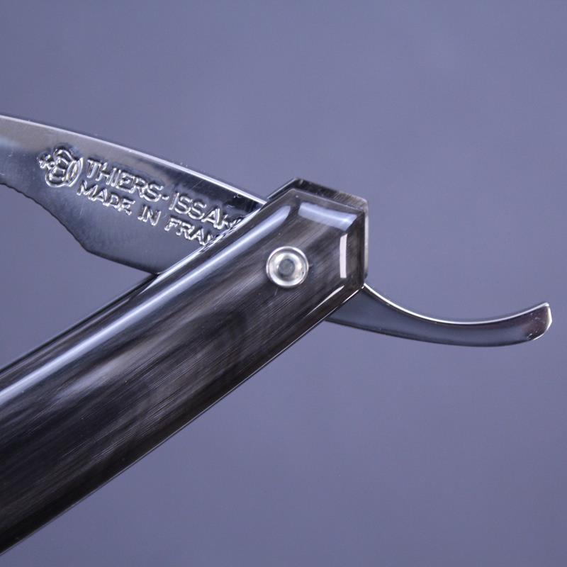 TI 7/8 Black Horn Chevron Spine Hook Nose Fox & Rooster Razor - Image 4