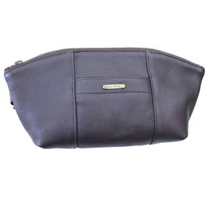 Large Owen Barry Leather Washbag in Earth Brown