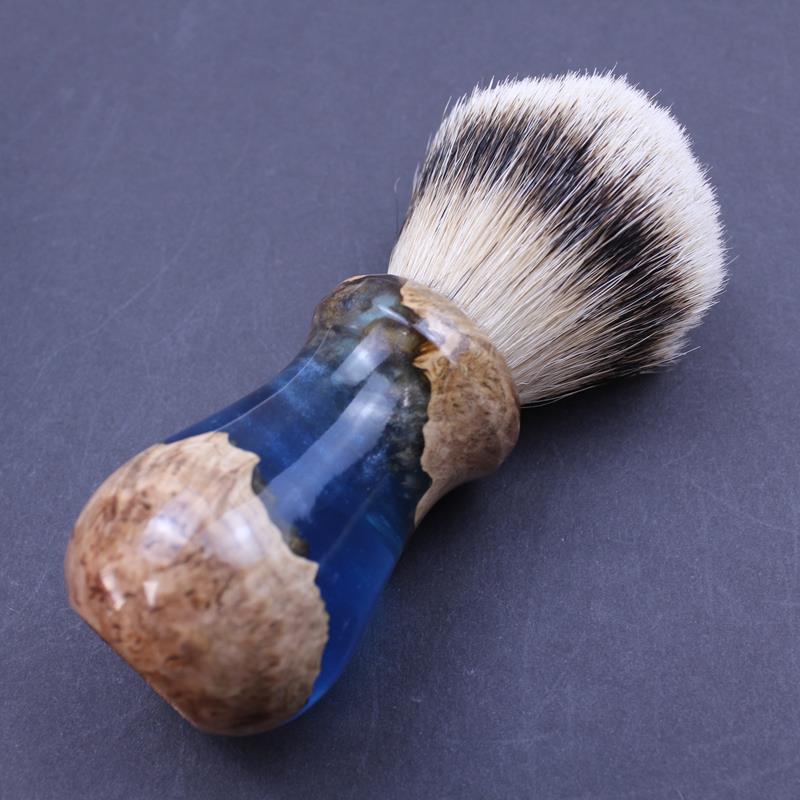 Burl Wood Indigo Blue Shave Bowl and Silvertip Badger Brush - Image 4
