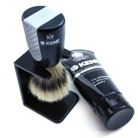 Kent "Wet Set" Brush, Stand and Shave Cream Set