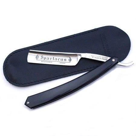 TI 5/8 Spartacus Razor With Black Plastic Scales Thiers-Issard - 1