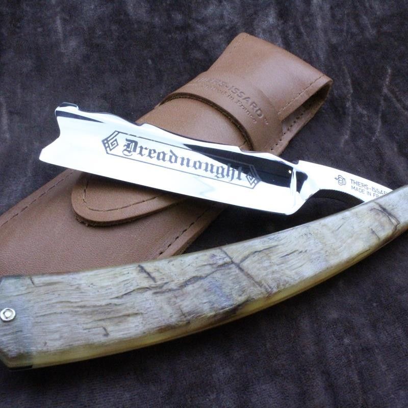 Thiers Issard 6/8 Festonne Spine Rams Horn Razor with Dreadnought Mark