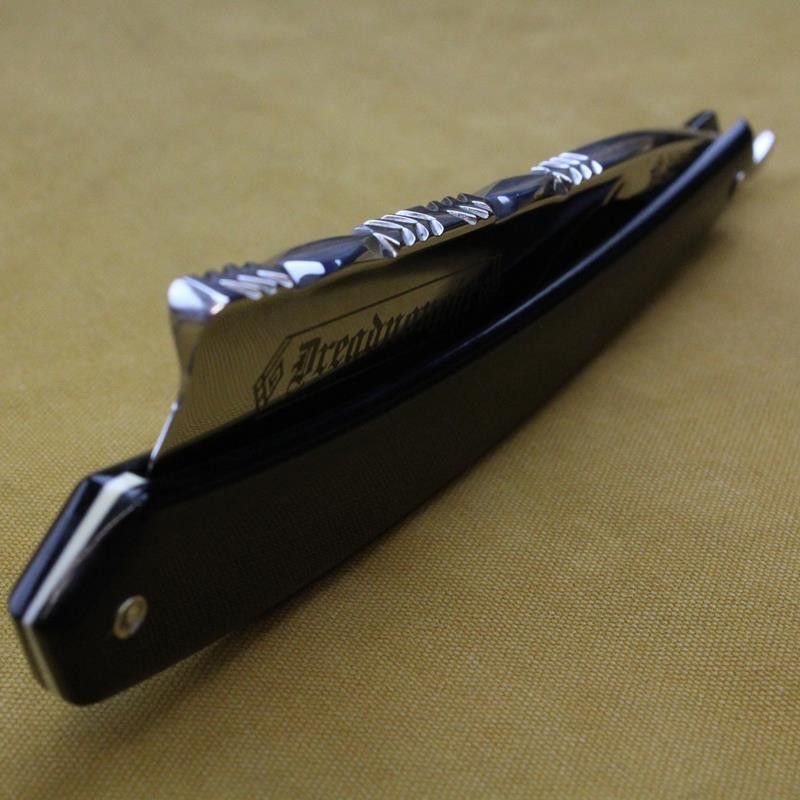 Thiers Issard 7/8 Black Horn Hook Nose Razor with Rice Spine