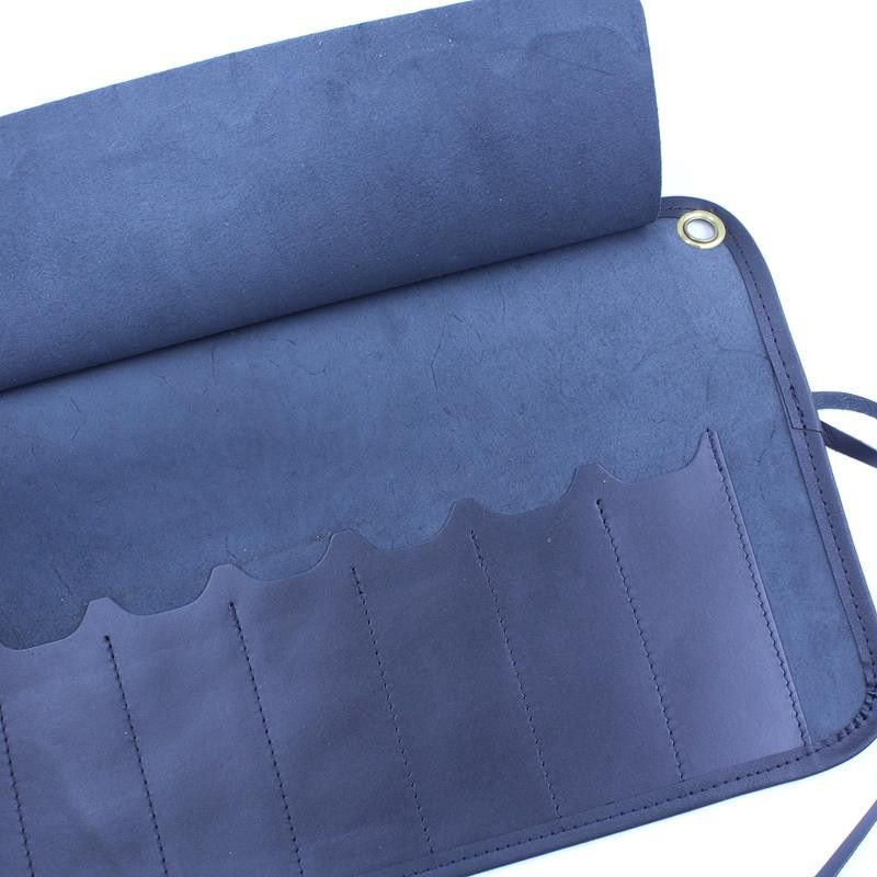 Invisible Edge Black Leather 7 Razor Roll