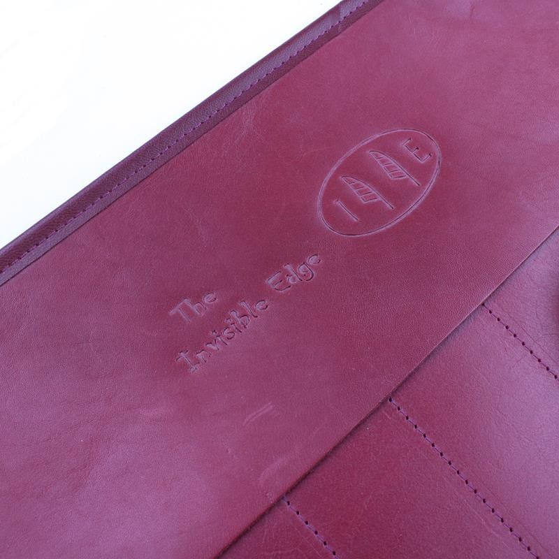 Invisible Edge Burgundy Leather 7 Razor Roll