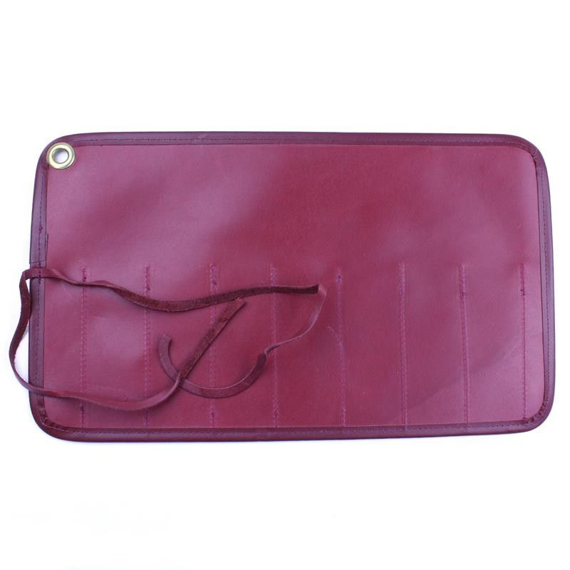 Invisible Edge Burgundy Leather 7 Razor Roll