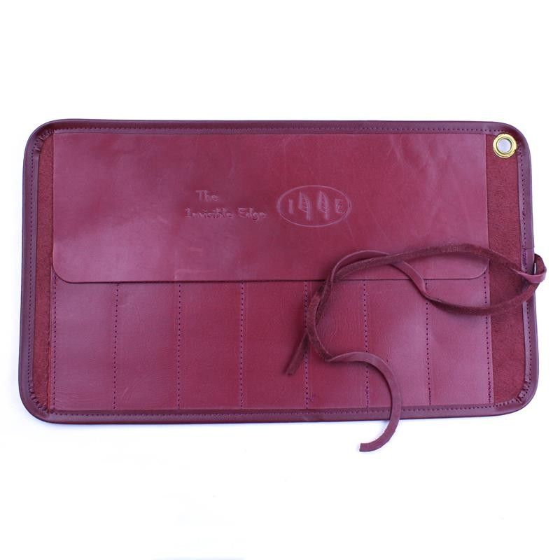Invisible Edge Burgundy Leather 7 Razor Roll