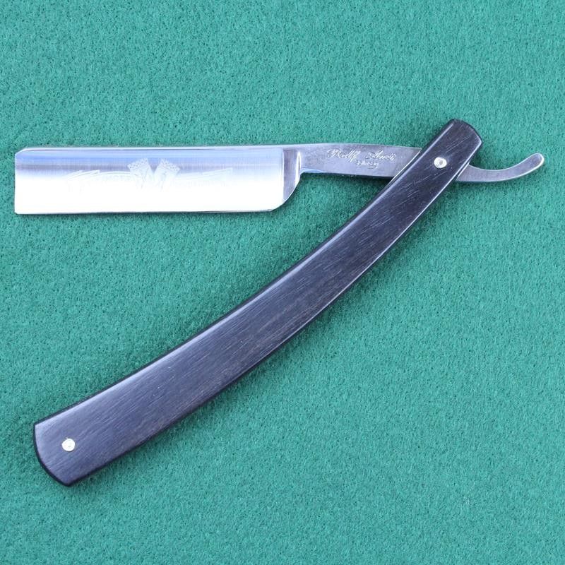 Ralf Aust 5/8 Square Point Razor with Modern Style African Blackwood Scales