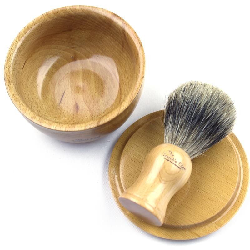 Invisible Edge Beechwood Bowl and Pure Badger Brush