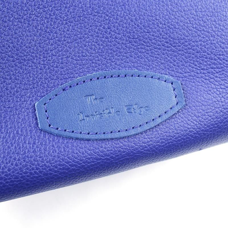 Invisible Edge Blue Calf Leather Wash Bag