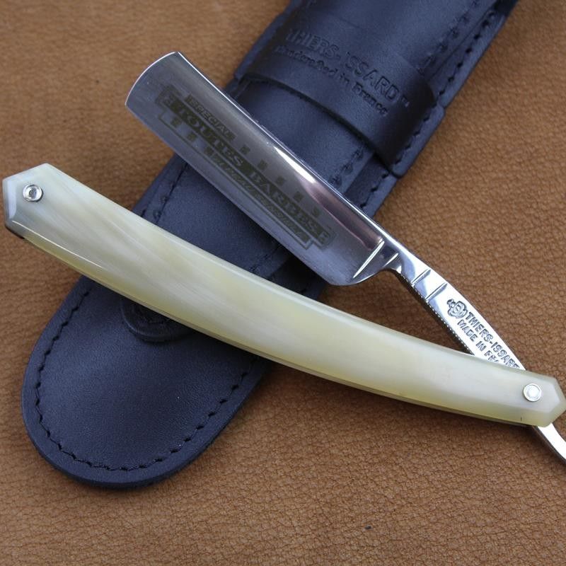 TI 5/8 Toutes Barbes Oak Leaf Spine Razor With Blonde Horn Scales