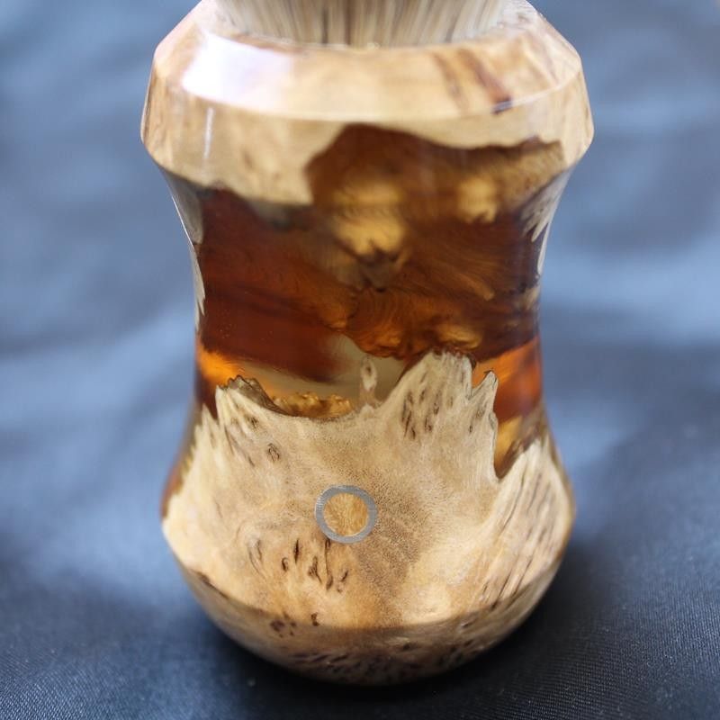 Burl Wood Orange Silvertip Shave Brush