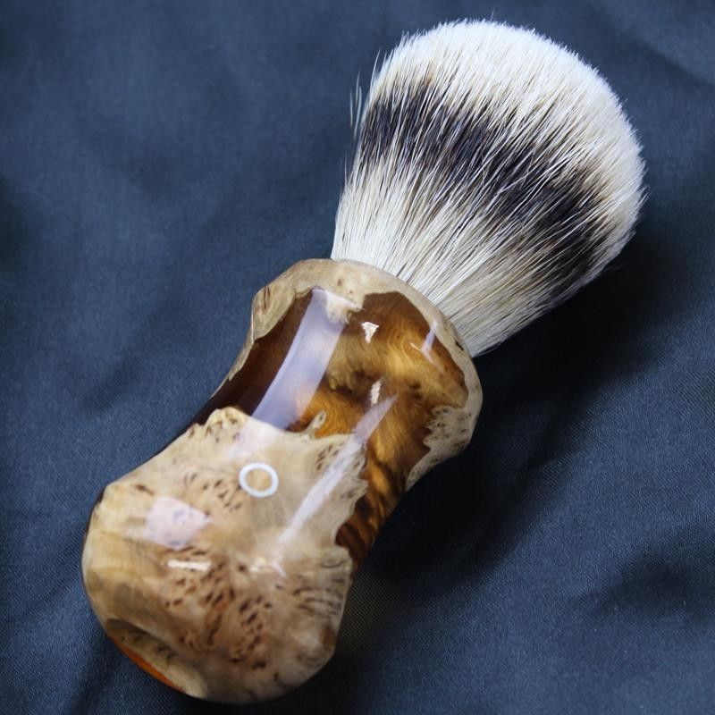 Burl Wood Orange Silvertip Shave Brush