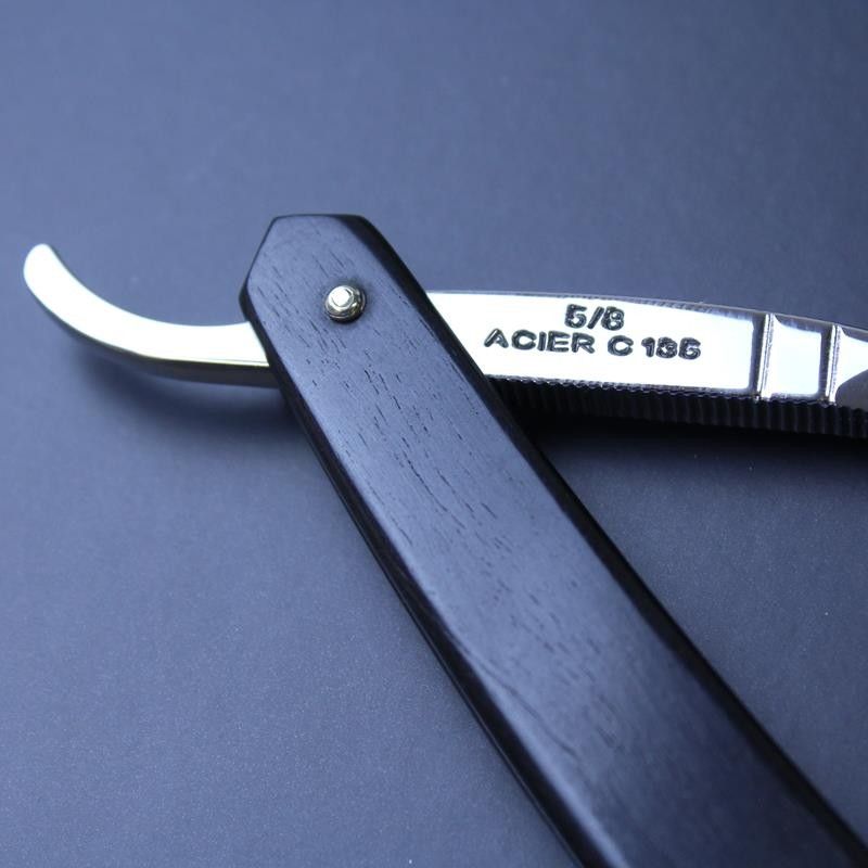 TI 5/8 Fox and Rooster Razor with Ebony Scales