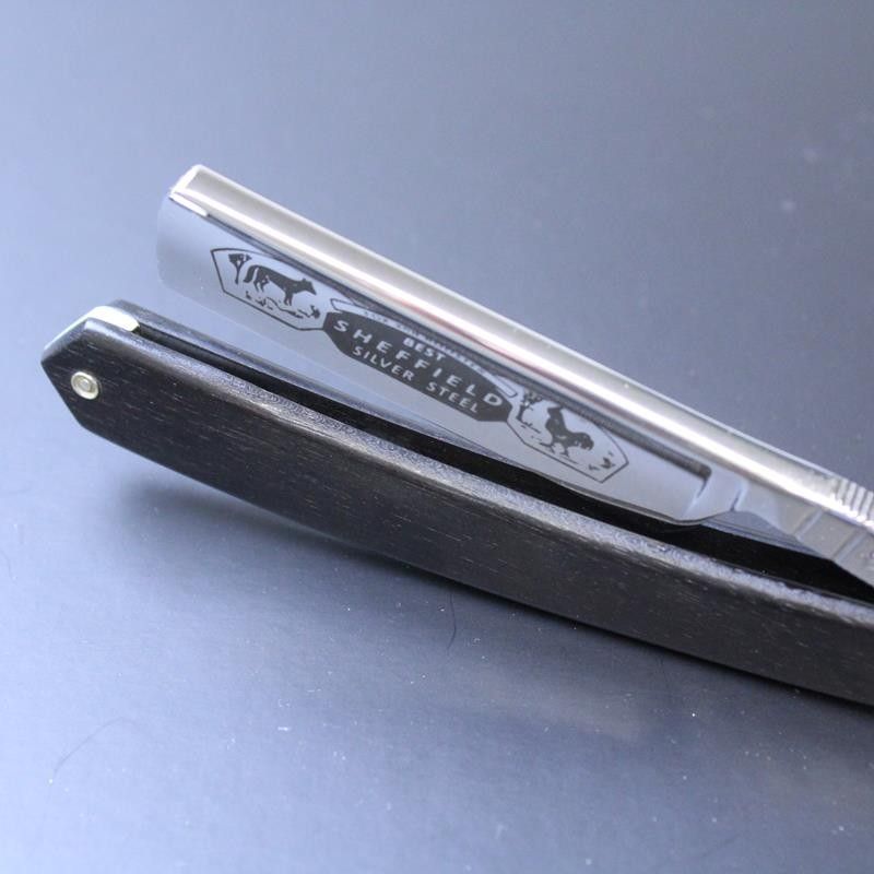 TI 5/8 Fox and Rooster Razor with Ebony Scales