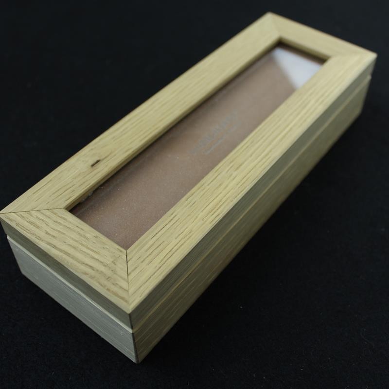 TI Deluxe Oak Glass Top Display Box for 2 Razors