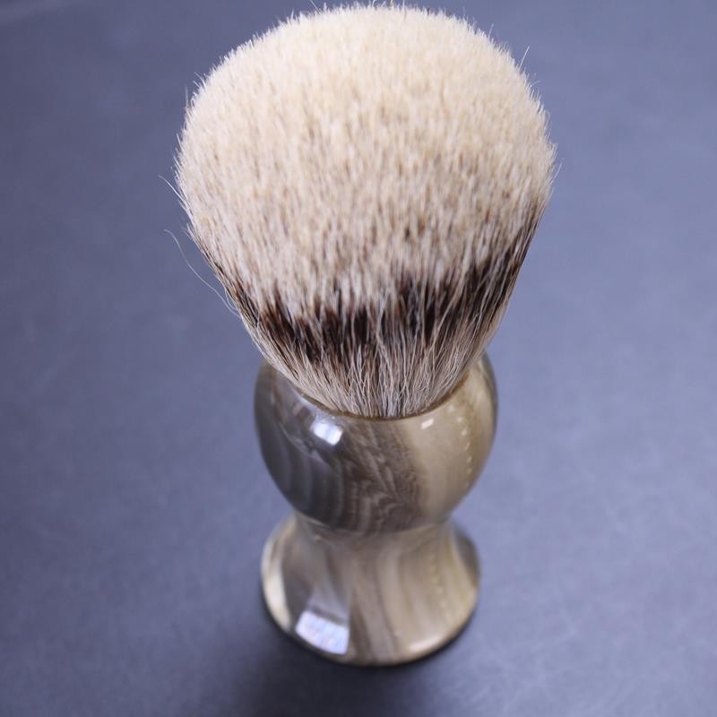 Custom Shaving Brush In Faux Blonde Horn
