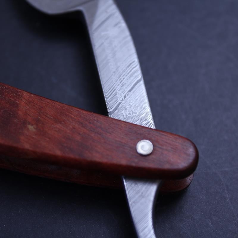 Boker Damascus Razor with Curly Birch Scales