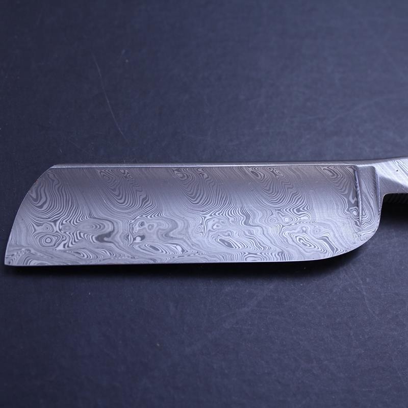 Boker Damascus Razor with Curly Birch Scales