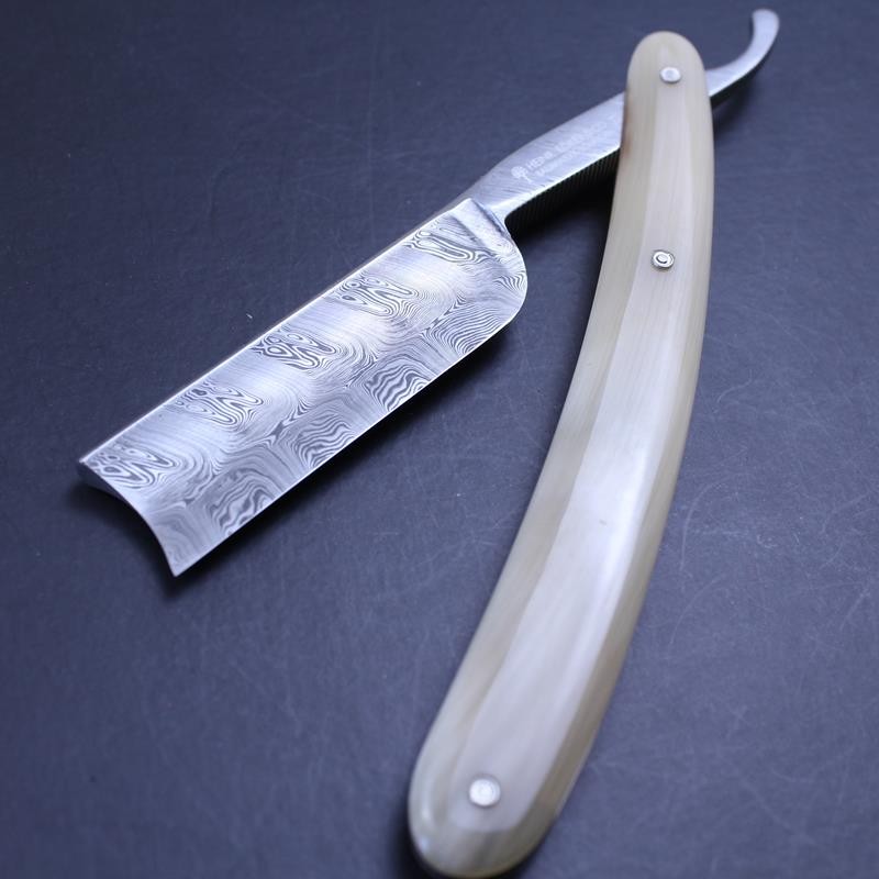 Boker 6/8 Damascus Horn Razor